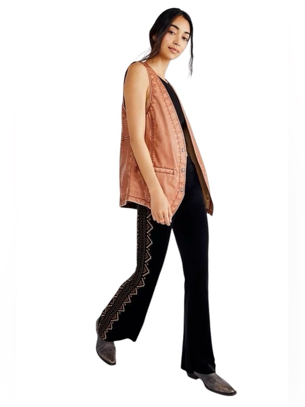 NWOT We The Free People Copper Vegan Leather Vest